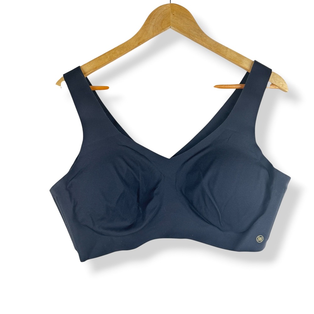 Honeylove LiftWear V-Neck Bra Size 1X Black Wireless Sculpting Support Womens‎